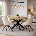 Mangoholz Esstisch Paris rund mit Spider-Gestell