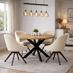 Mangoholz Esstisch Paris rund mit Spider-Gestell