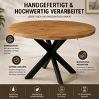 Mangoholz Esstisch Paris rund mit Spider-Gestell