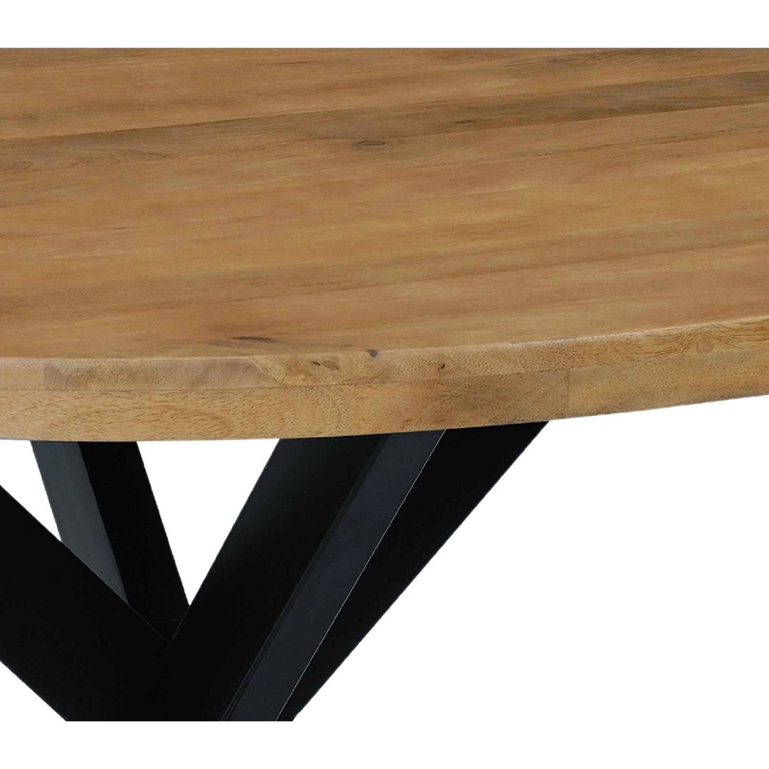 Mangoholz Esstisch Paris rund mit Spider-Gestell
