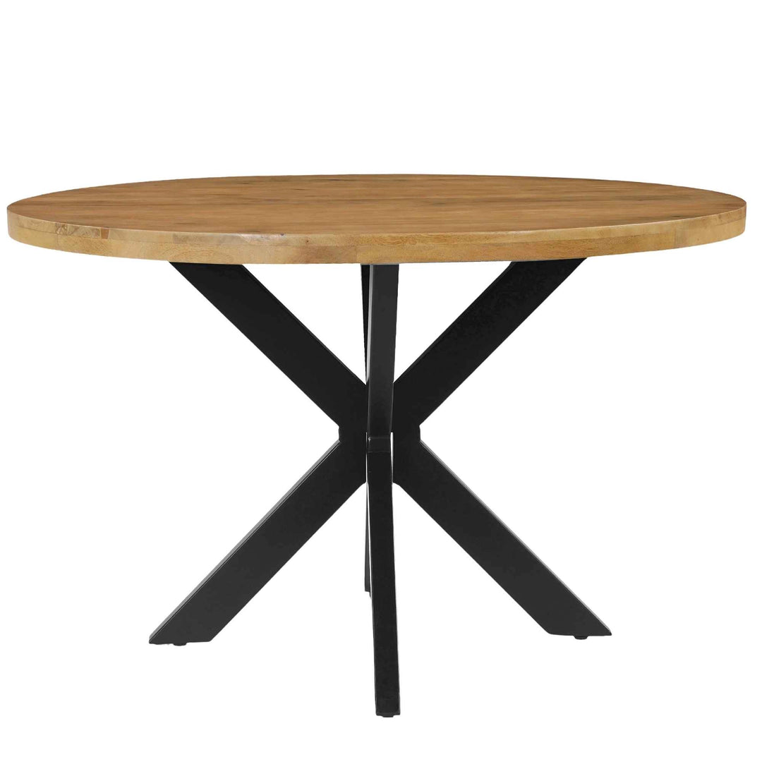 Mangoholz Esstisch Paris rund mit Spider-Gestell
