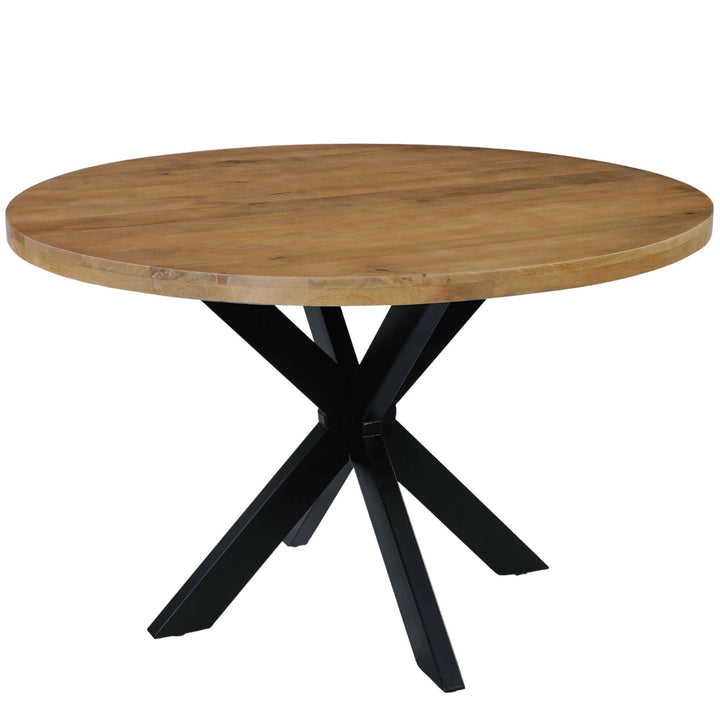 Mangoholz Esstisch Tunis rund mit Spider-Gestell
