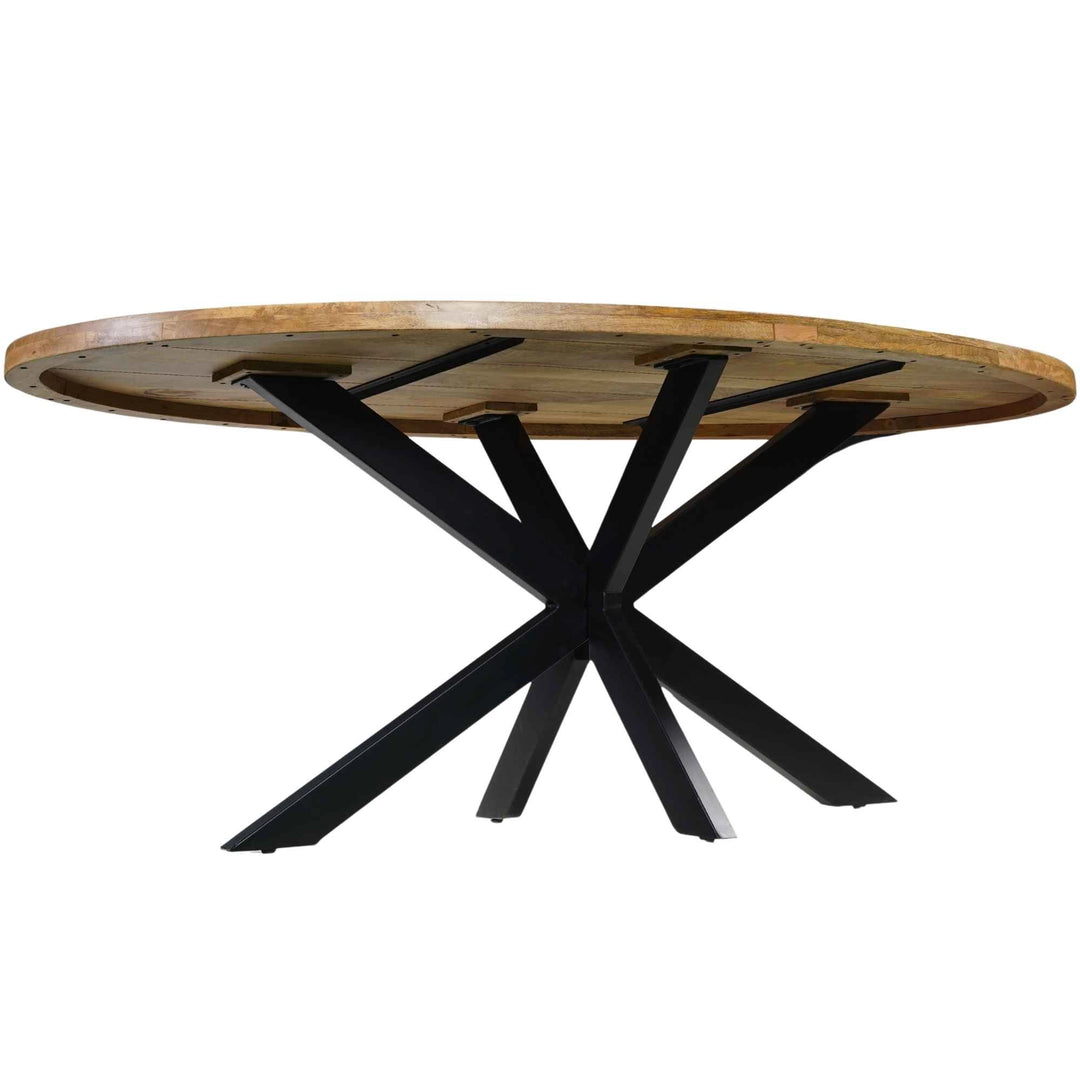 Mangoholz Esstisch Venedig oval mit Spider-Gestell