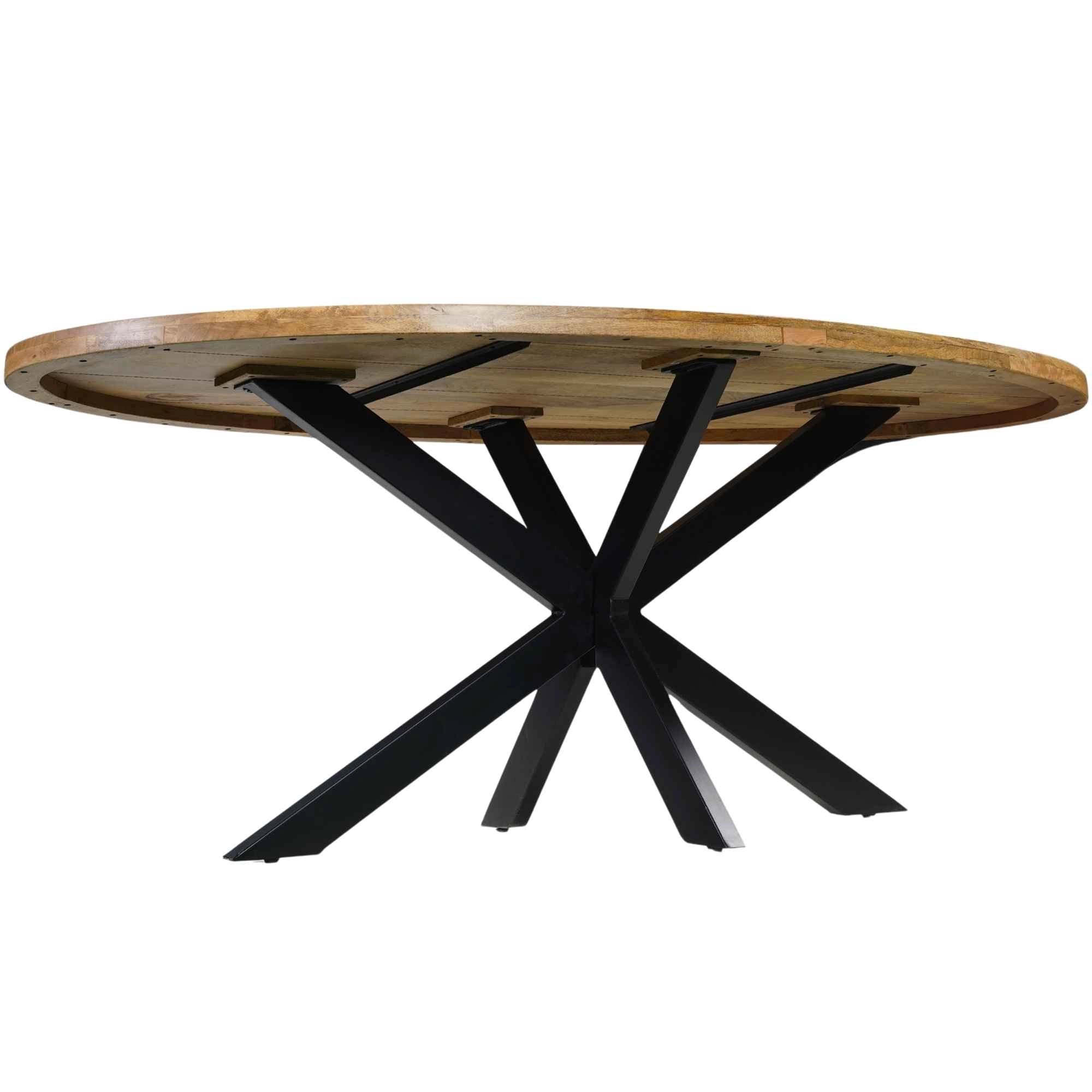 Mangoholz Esstisch Venedig oval mit Spider-Gestell