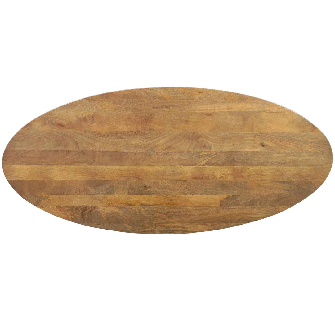 Mangoholz Esstisch Venedig oval mit Spider-Gestell