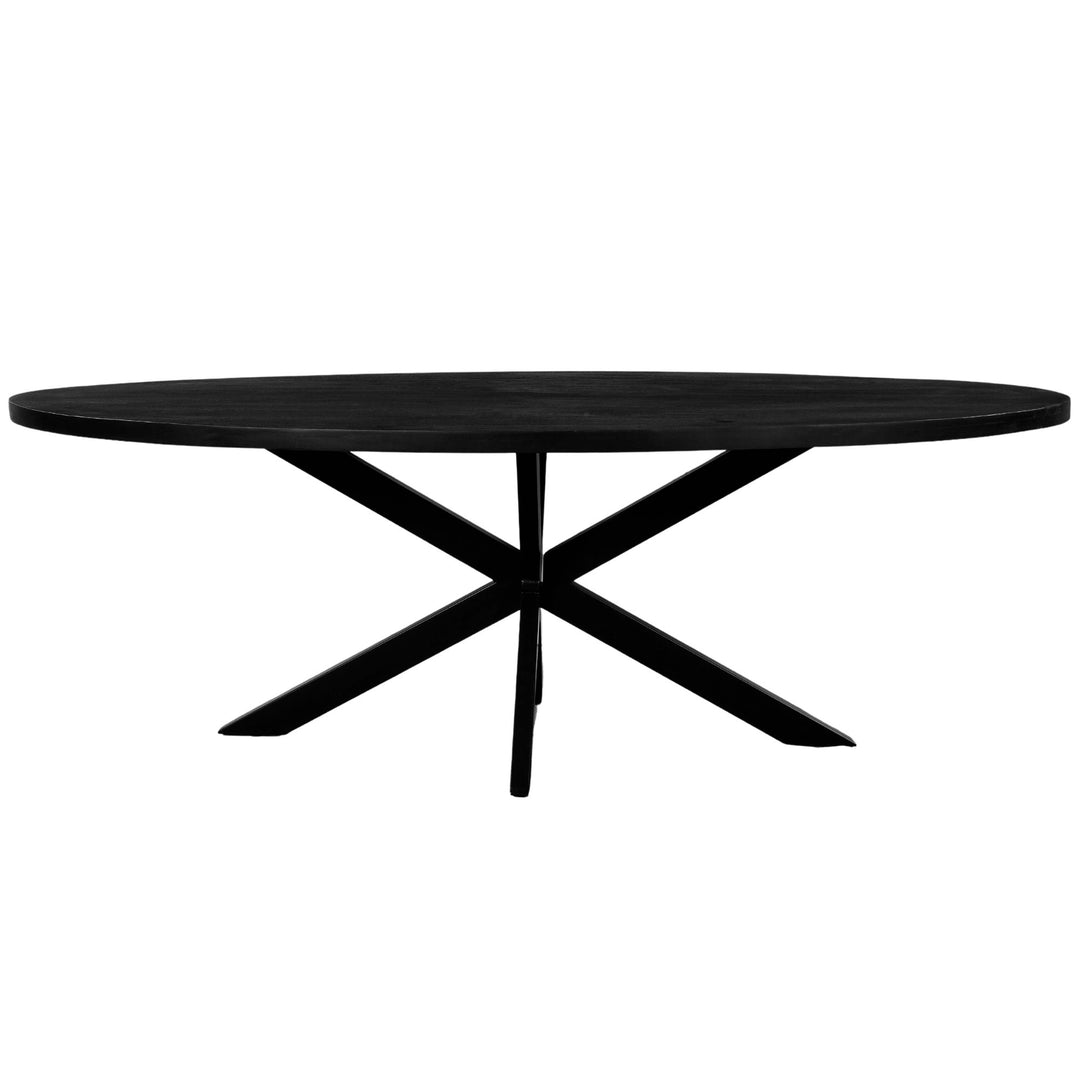 Mangoholz Esstisch Sydney oval mit Spider-Gestell