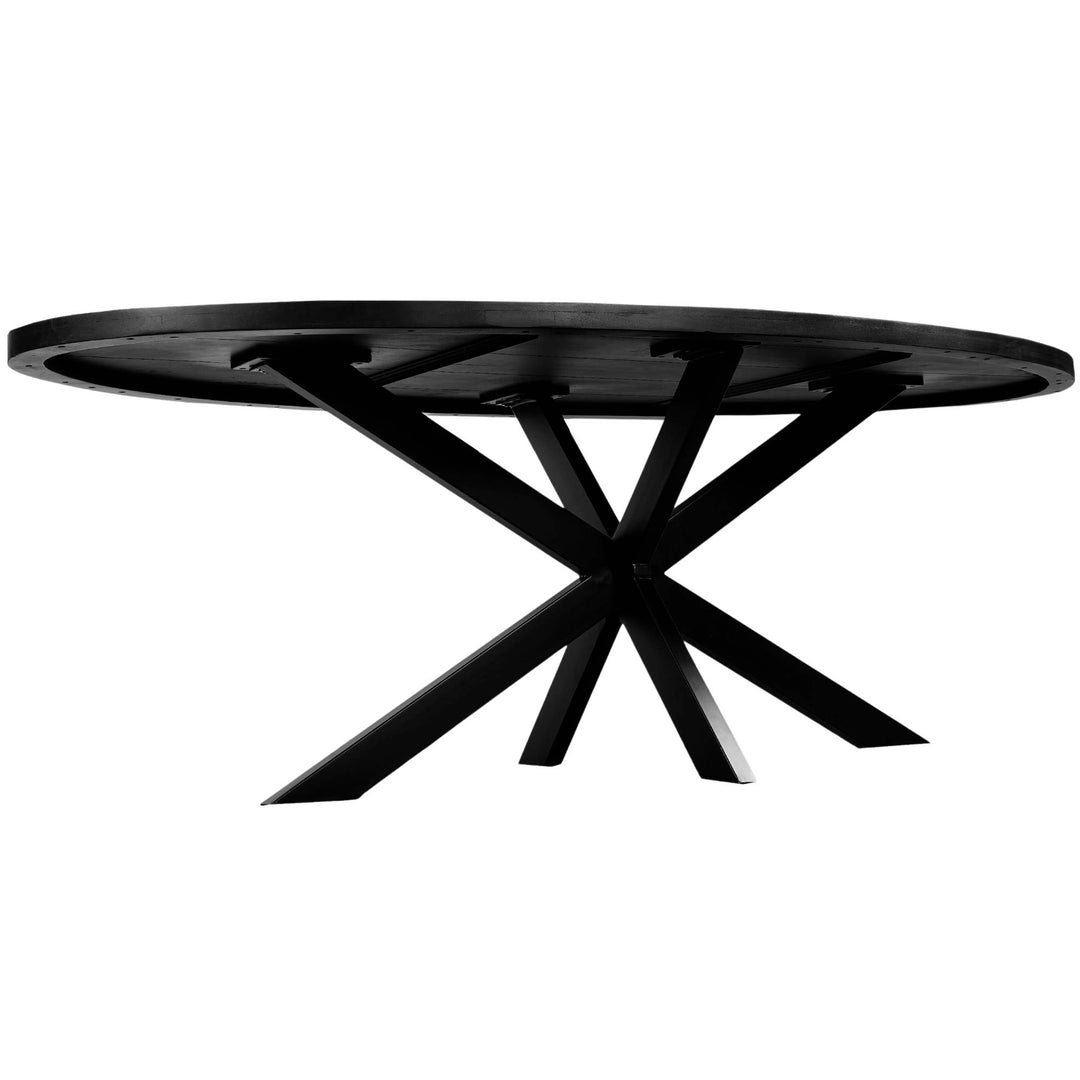 Mangoholz Esstisch Sydney oval mit Spider-Gestell