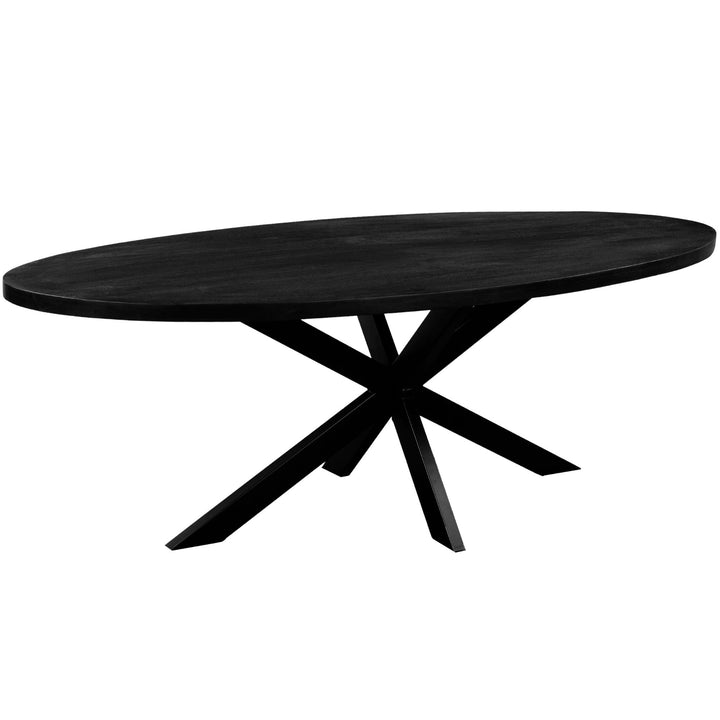 Mangoholz Esstisch Sydney oval mit Spider-Gestell