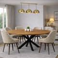 Mangoholz Esstisch Lissabon oval mit Spider-Gestell