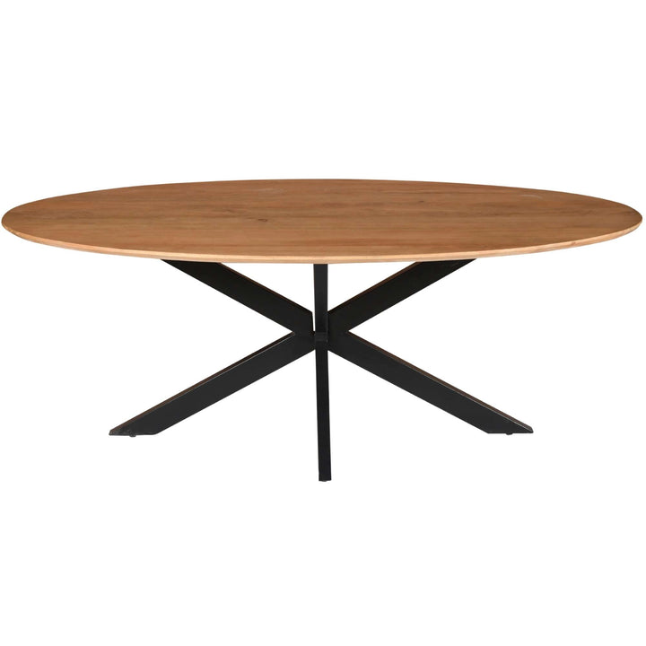 Mangoholz Esstisch Lissabon oval mit Spider-Gestell