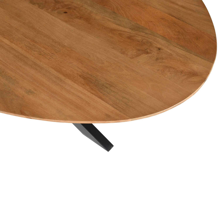 Mangoholz Esstisch Lissabon oval mit Spider-Gestell