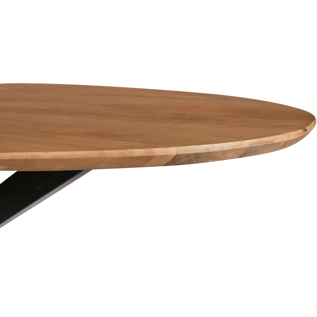 Mangoholz Esstisch Lissabon oval mit Spider-Gestell