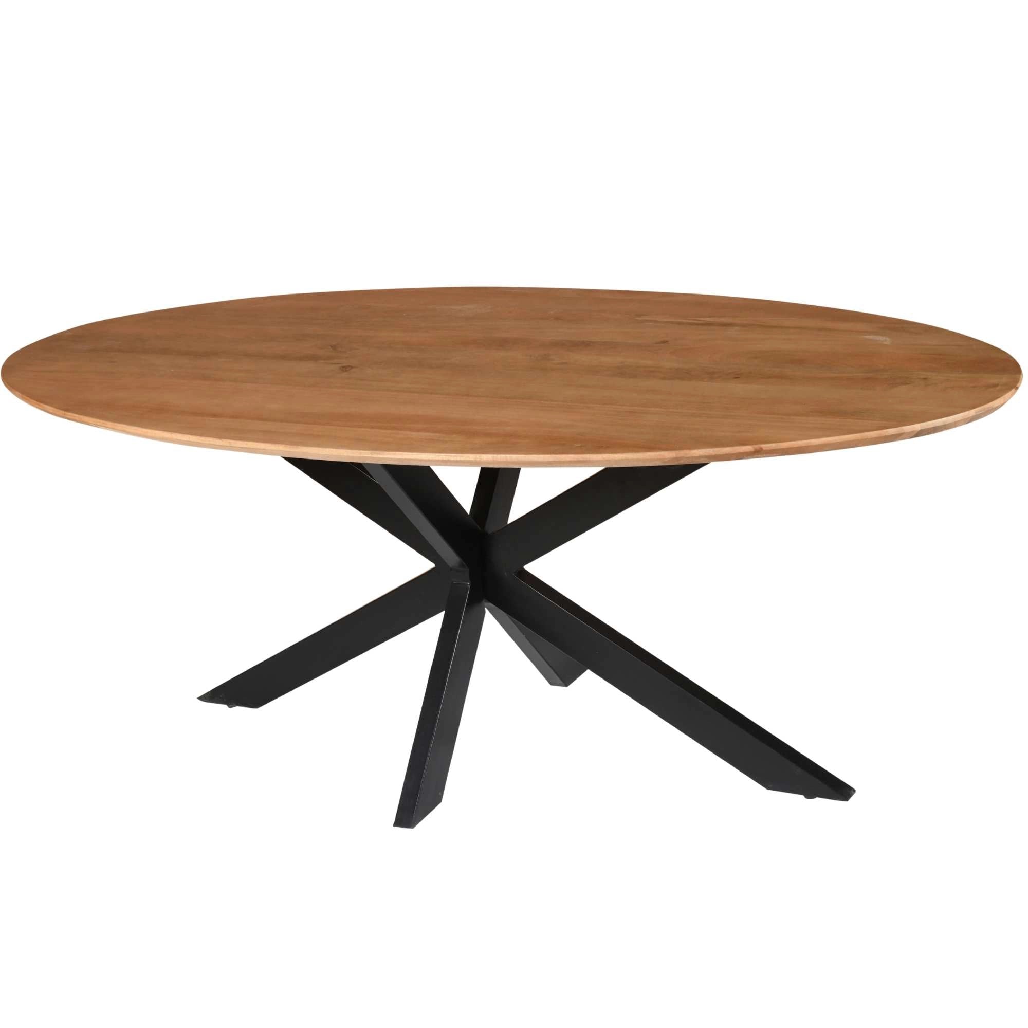 Mangoholz Esstisch Lissabon oval mit Spider-Gestell