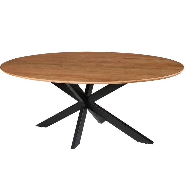 Mangoholz Esstisch Lissabon oval mit Spider-Gestell