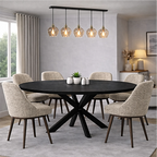 Mangoholz Esstisch Kreta oval mit Spider-Gestell