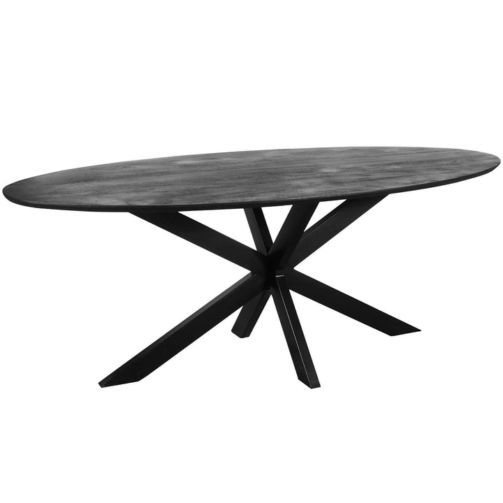 Mangoholz Esstisch Kreta oval mit Spider-Gestell