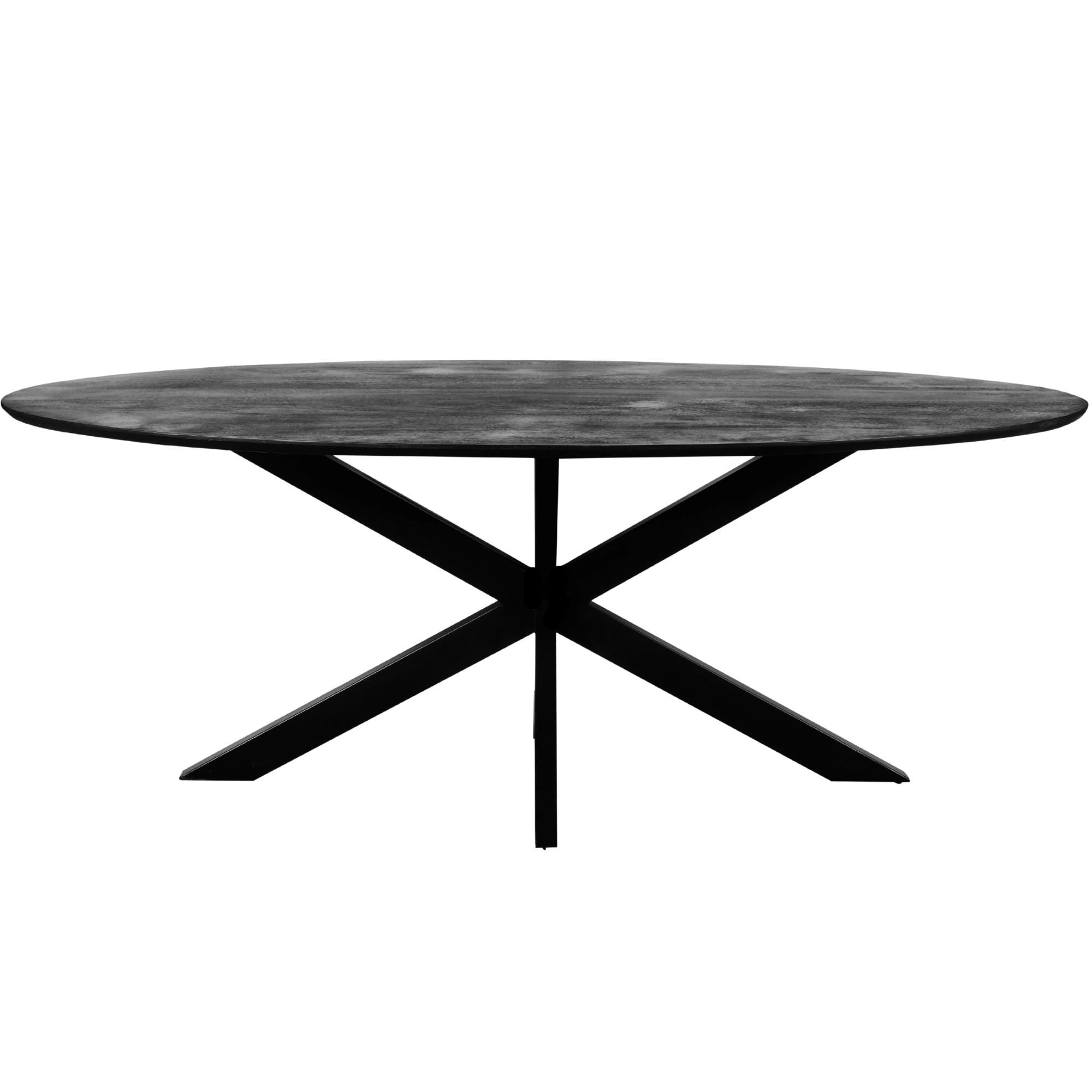 Mangoholz Esstisch Kreta oval mit Spider-Gestell