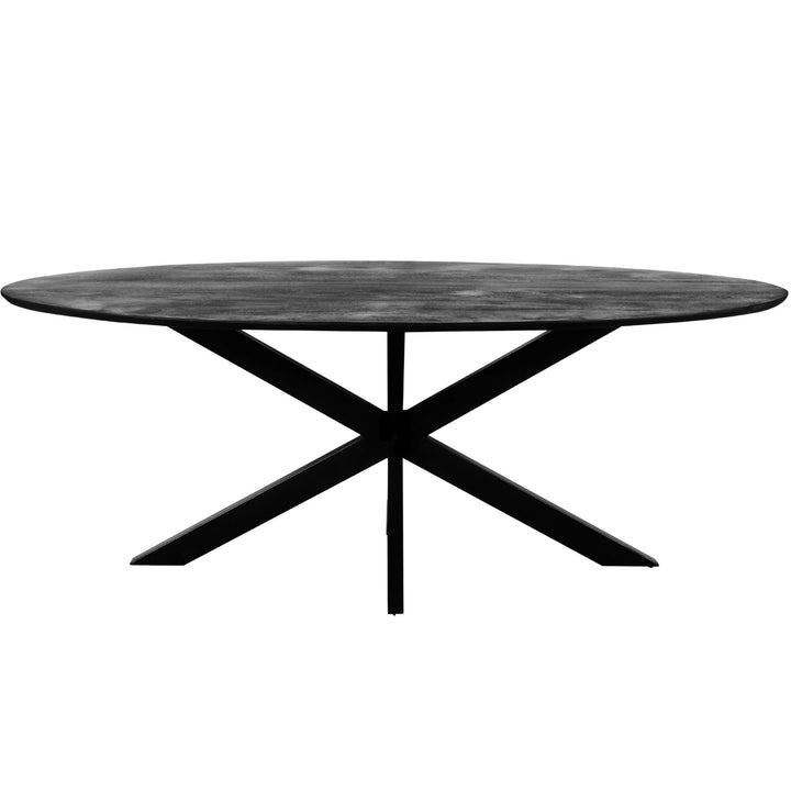 Mangoholz Esstisch Kreta oval mit Spider-Gestell