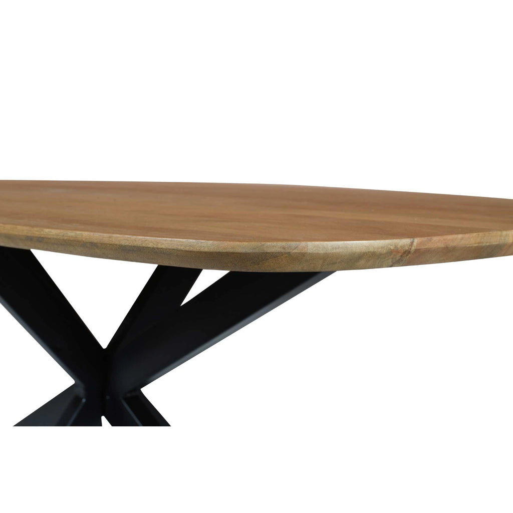 Mangoholz Esstisch Monaco dänisch oval mit Spider-Gestell