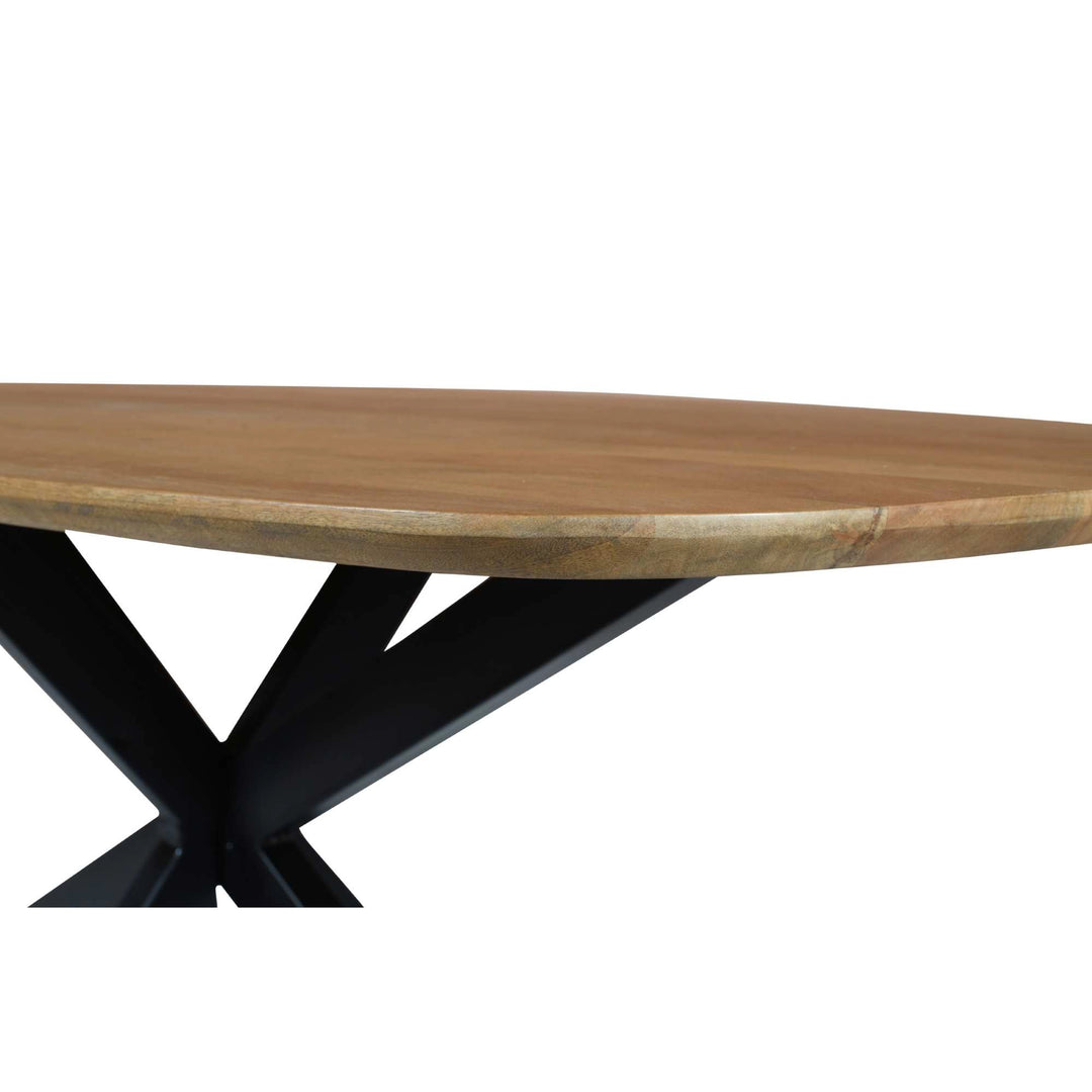 Mangoholz Esstisch Monaco dänisch oval mit Spider-Gestell
