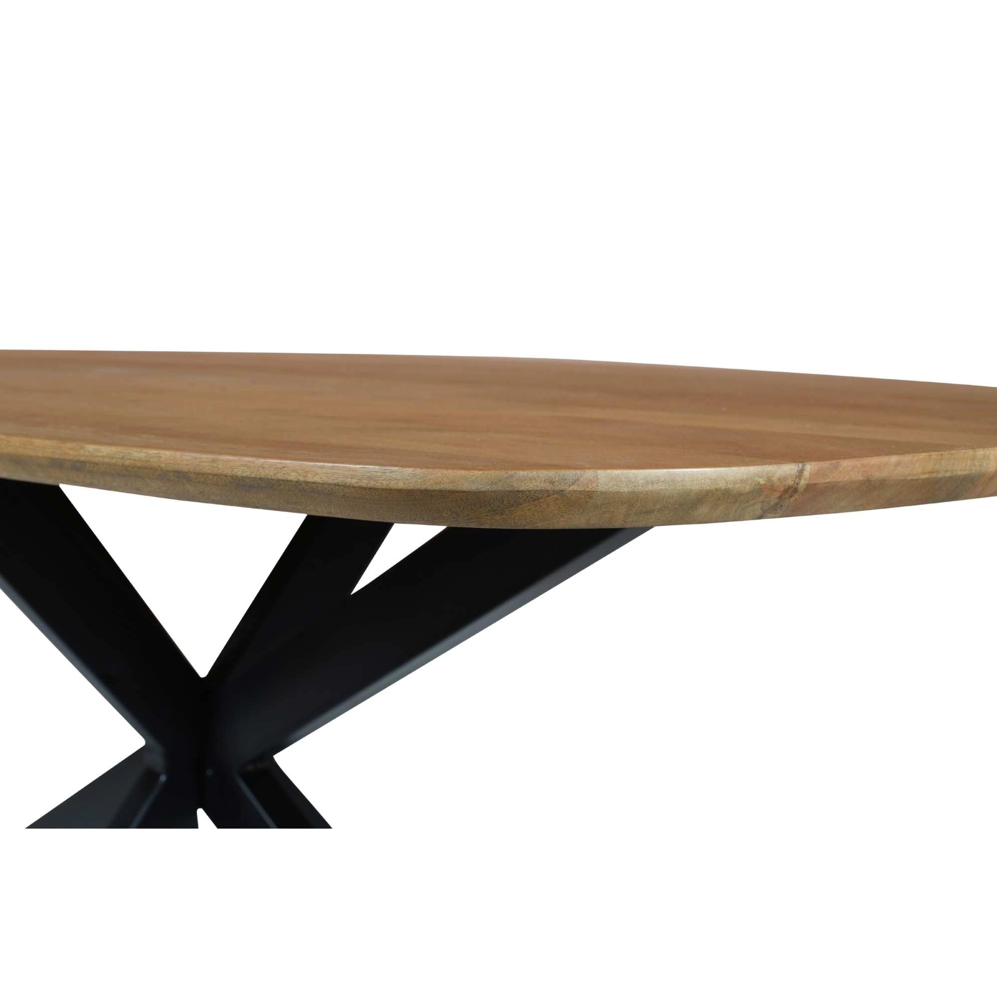 Mangoholz Esstisch Monaco dänisch oval mit Spider-Gestell