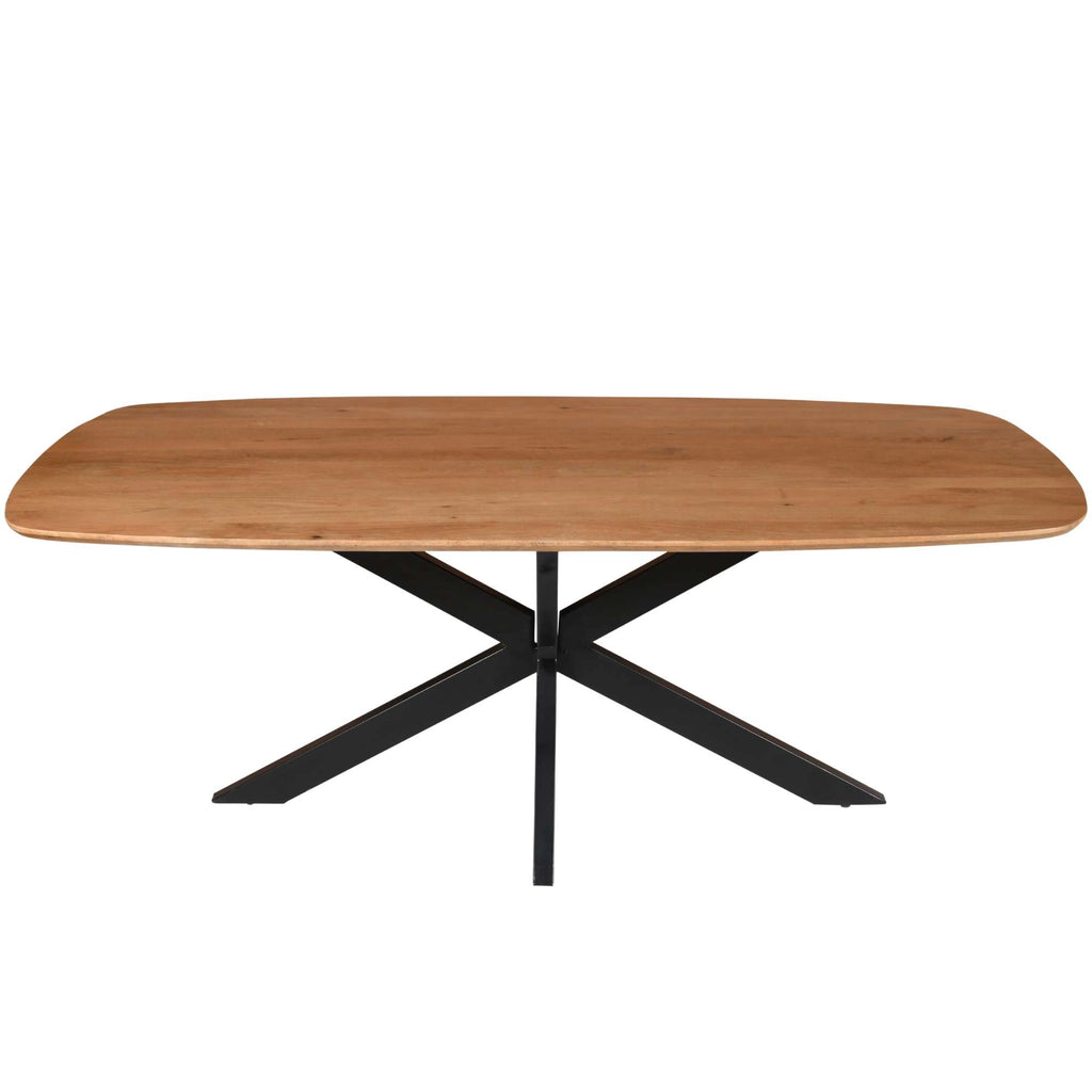Mangoholz Esstisch Monaco dänisch oval mit Spider-Gestell