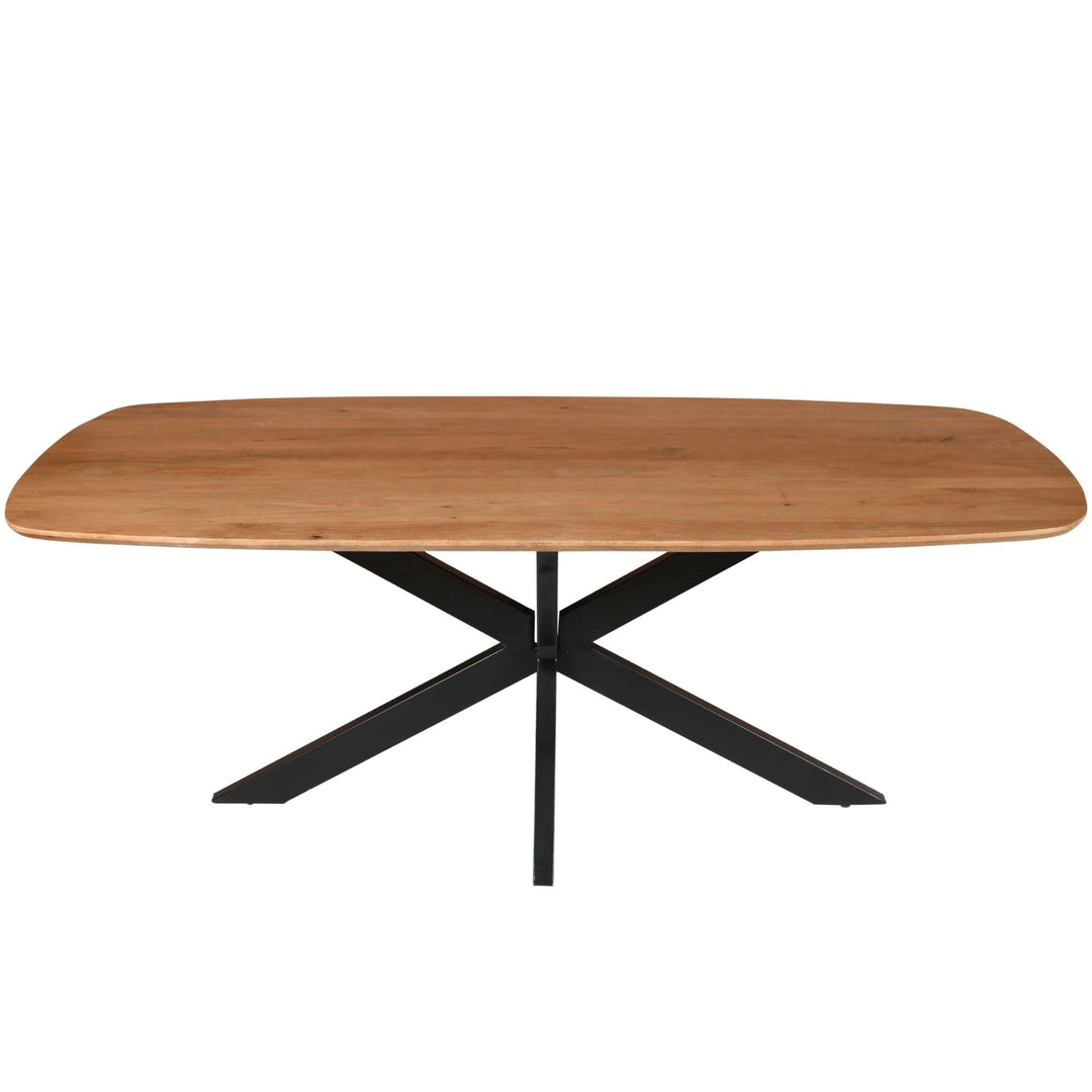Mangoholz Esstisch Monaco dänisch oval mit Spider-Gestell