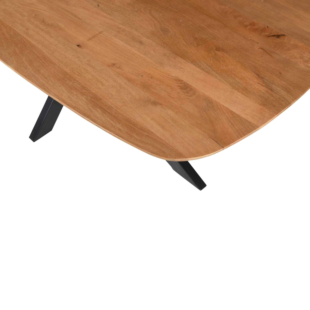 Mangoholz Esstisch Monaco dänisch oval mit Spider-Gestell