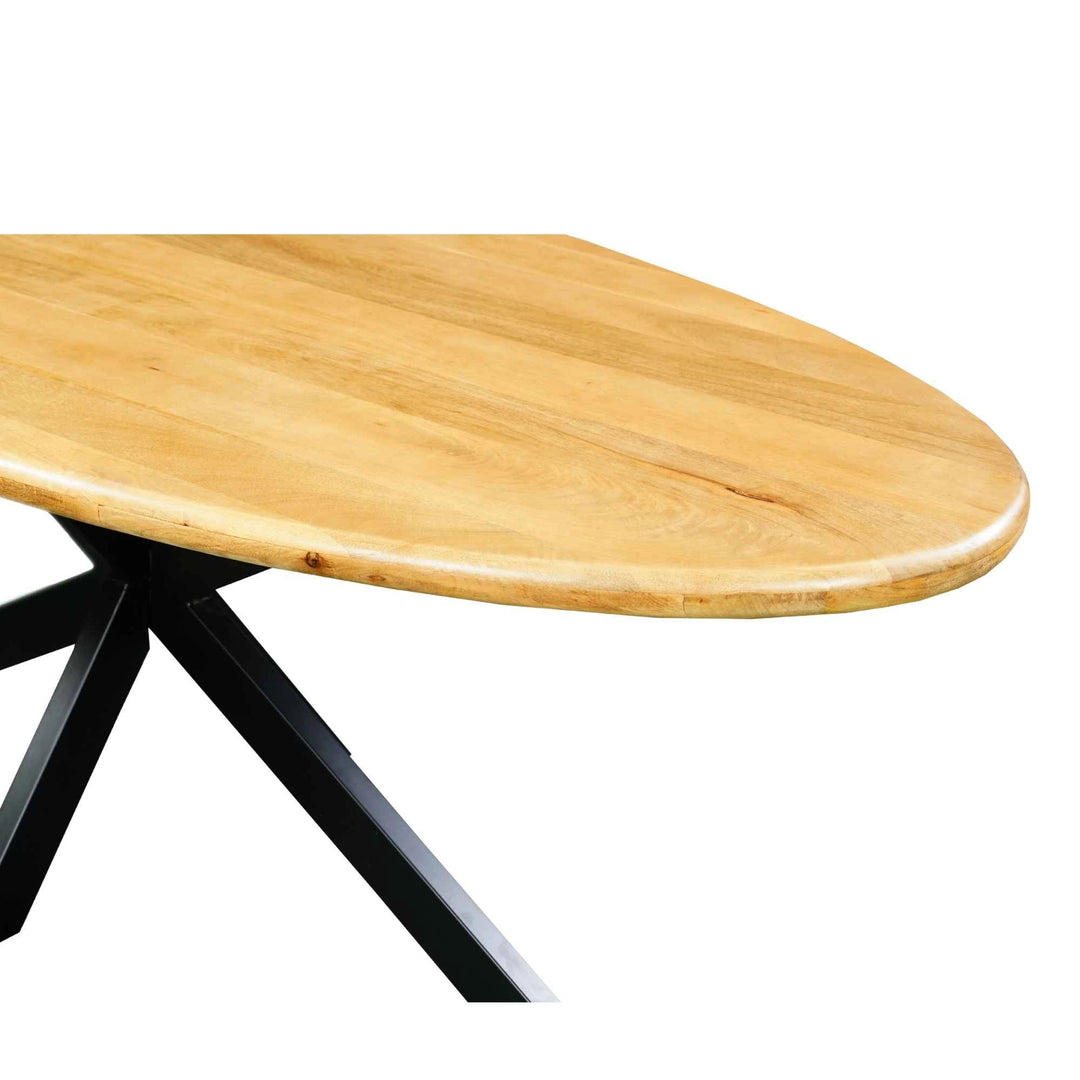 Mangoholz Esstisch Malta oval mit Spider-Gestell