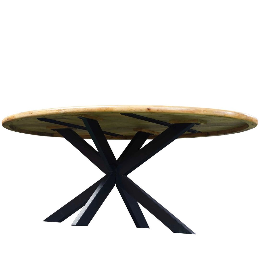 Mangoholz Esstisch Malta oval mit Spider-Gestell