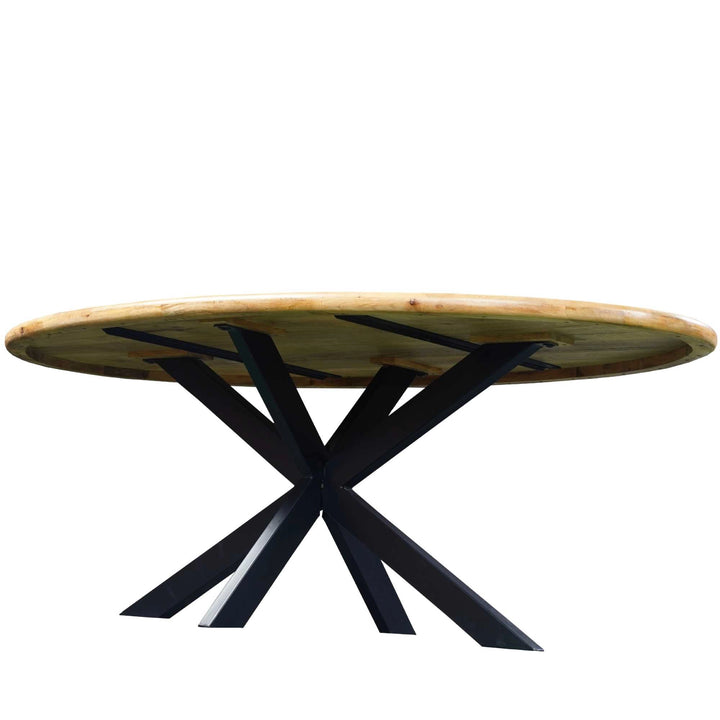 Mangoholz Esstisch Malta oval mit Spider-Gestell