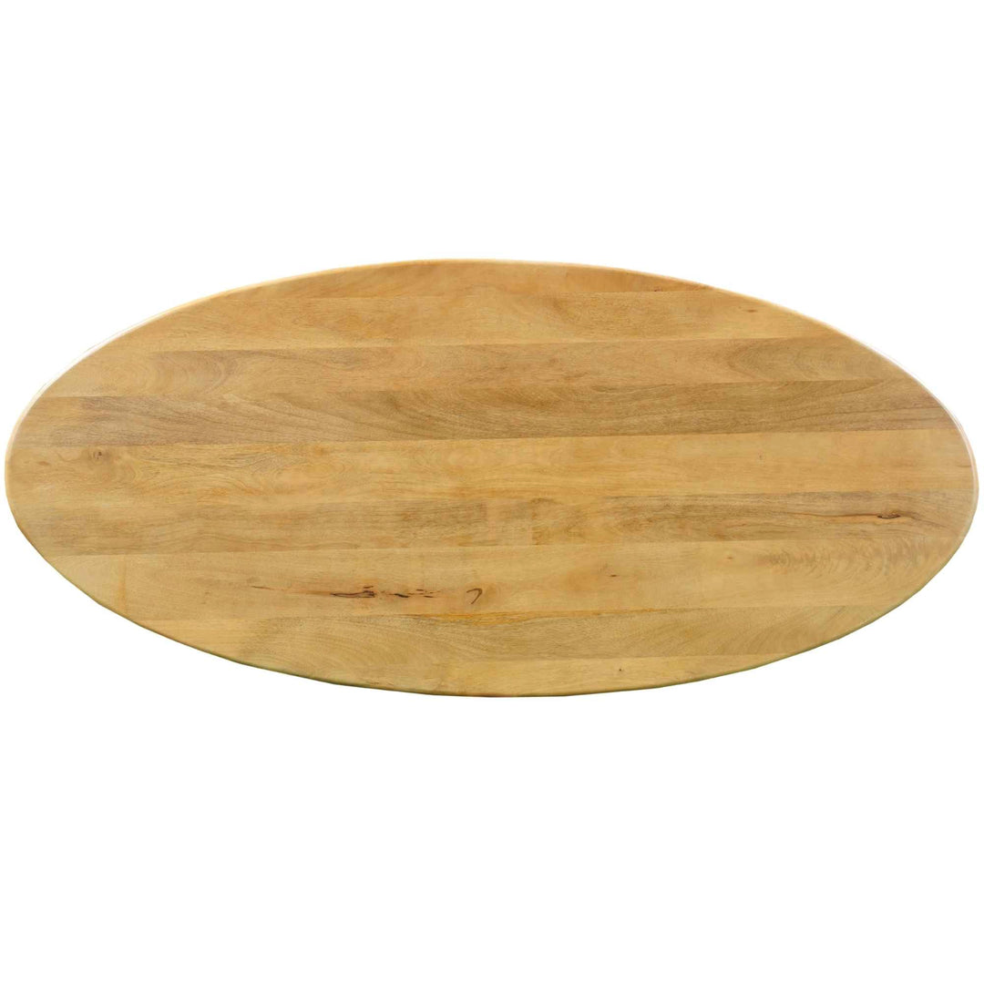 Mangoholz Esstisch Malta oval mit Spider-Gestell