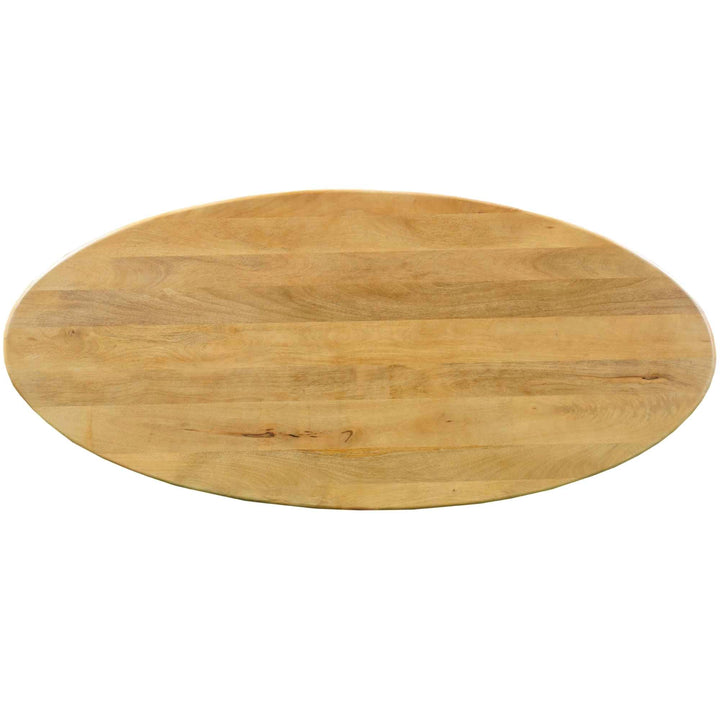 Mangoholz Esstisch Malta oval mit Spider-Gestell